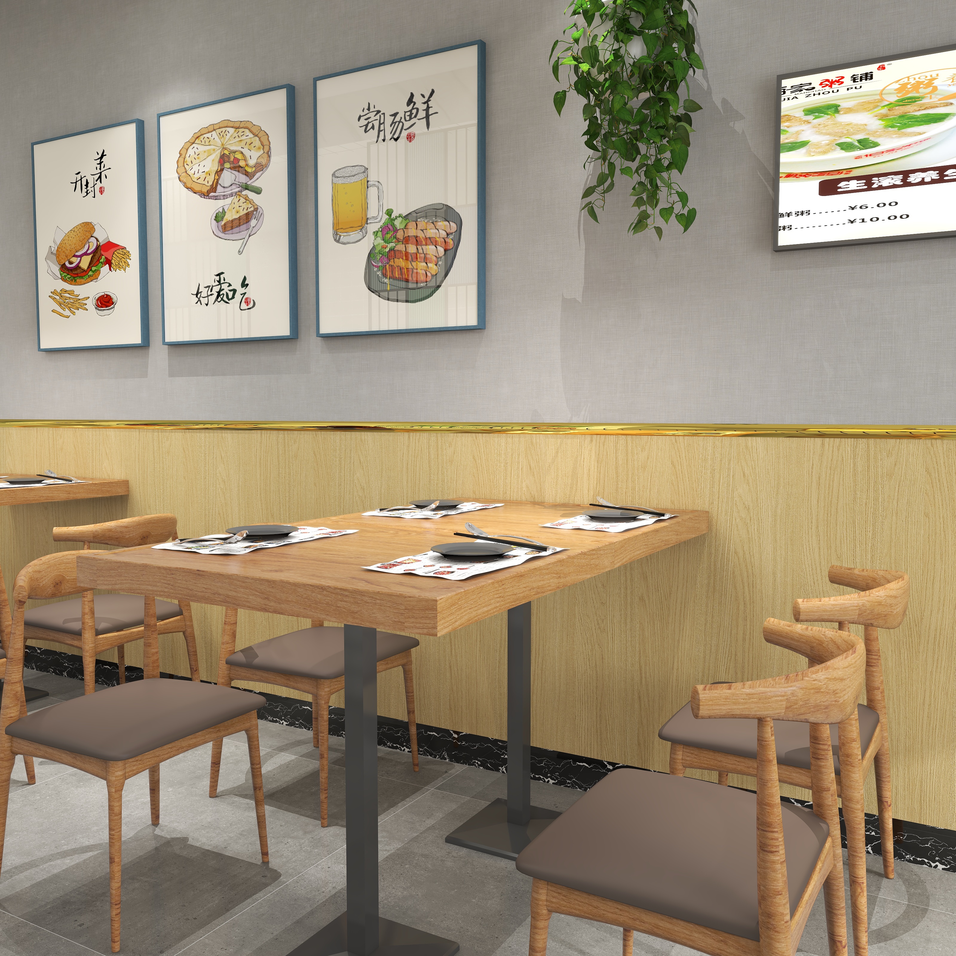 【店铺装修壁纸】pvc自粘墙围