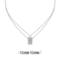 TCHINTCHIN 编织系列 立体编织镶钻双面吊坠项链