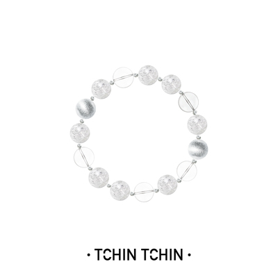 TCHINTCHIN 梦境花园系列 拉丝银珠白水晶手链