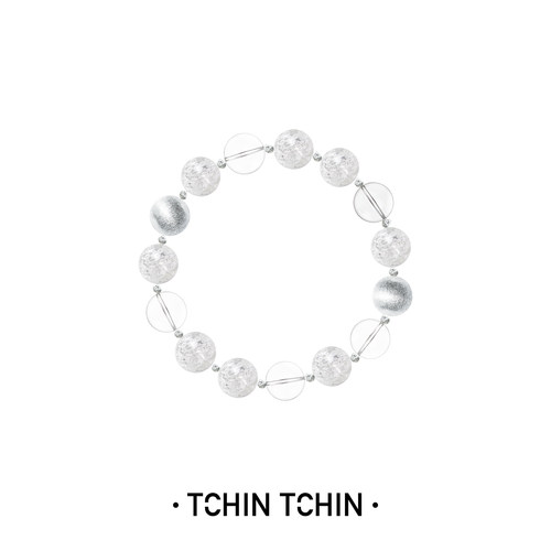 TCHINTCHIN 梦境花园系列 拉丝银珠白水晶手链