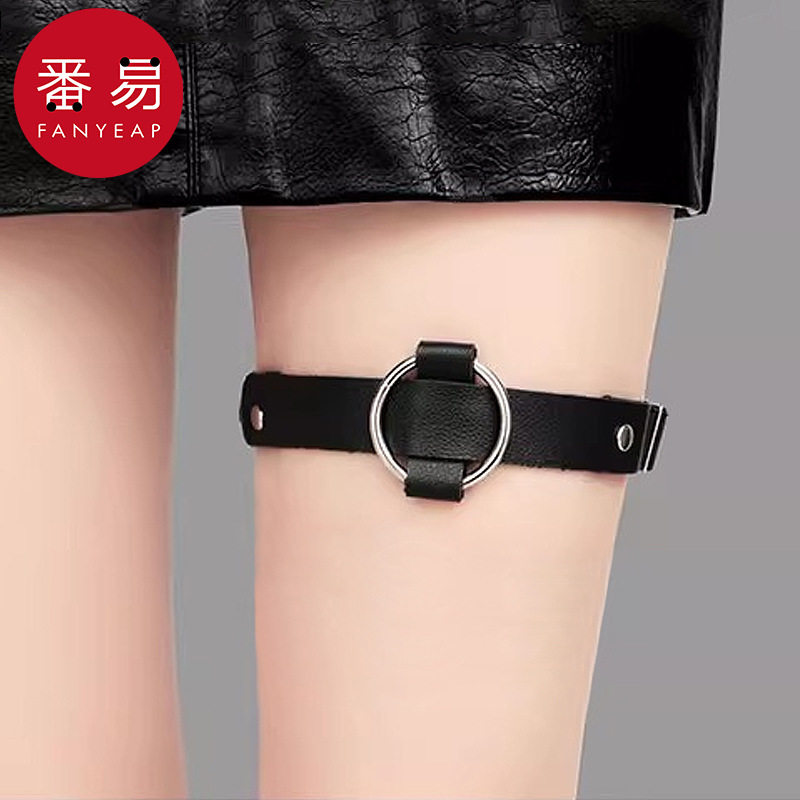 腿环ae1s43-女暗黑小腿朋克袜带性感日系饰品短裤大腿圈袜圈