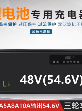 48V54.6V3A8A5A2A10电动三轮车锂电池充电器三元聚合物锂离子13串