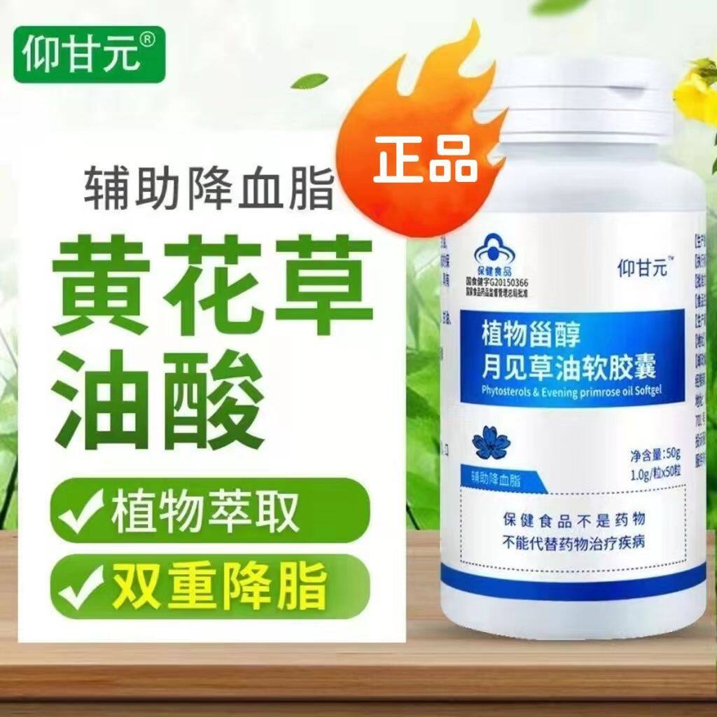 黄花草油酸】仰甘元 磷油脂酸胶囊辅助降血脂 月见草油酸软油胶囊