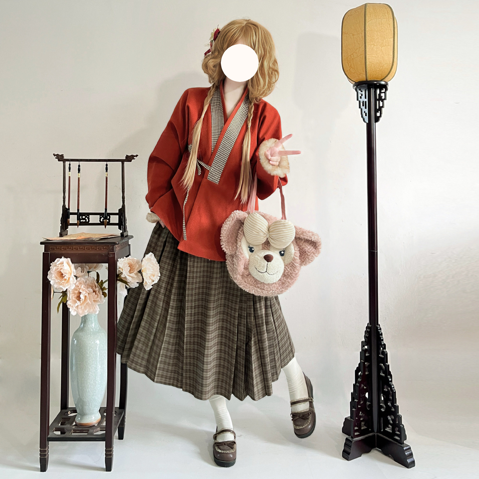 梦桑塔汉服新品明制秋冬季毛呢对穿交配九分马面裙格子日常保暖女,女装/女士精品,汉服套装,淘宝优惠券,粉丝福利购,淘宝优惠卷