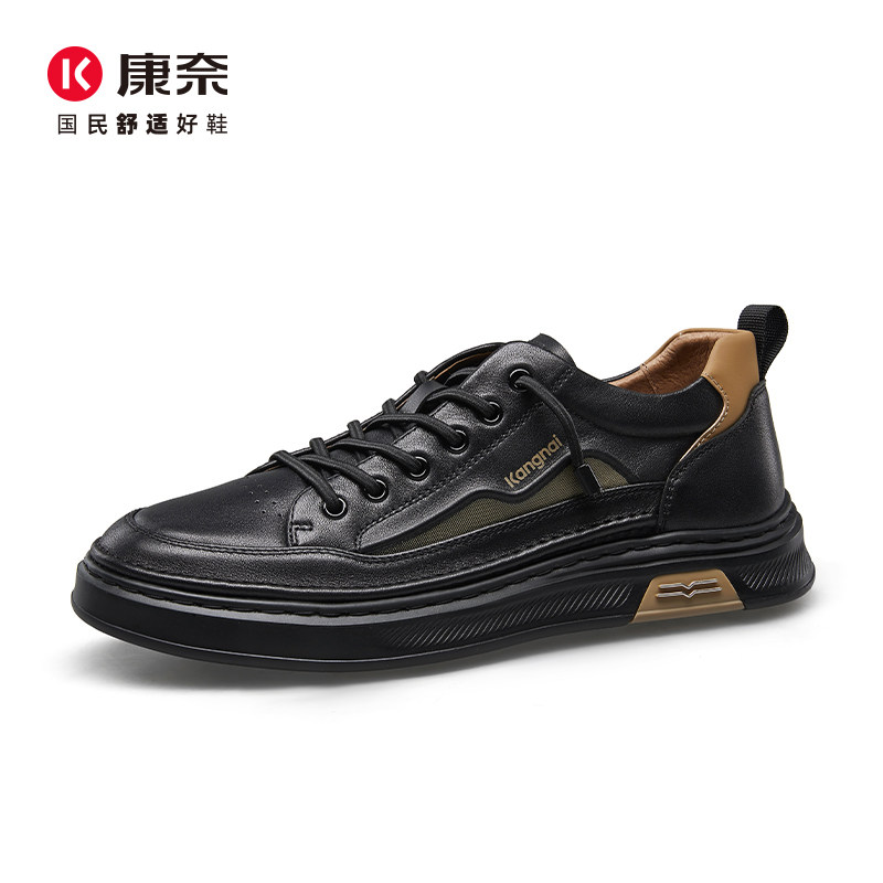 康奈男鞋新款一脚蹬懒人鞋男士休闲鞋轻便舒适百搭板鞋11145177