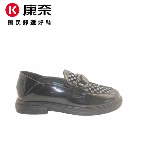 网纱一脚蹬康奈女鞋乐福英伦风