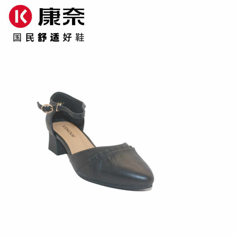 尖头中空细跟新款气质单凉鞋康奈
