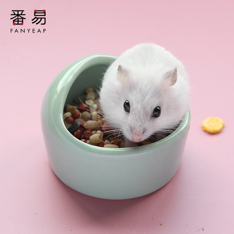 食盆/仓鼠A1P019-金丝熊防翻仓鼠饲料盒松鼠食盆花枝鼠仓鼠笼配