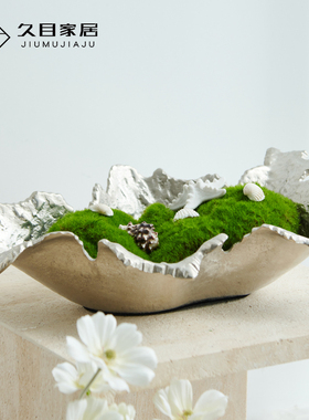 不规则银色椭圆形碗收纳盘铝制