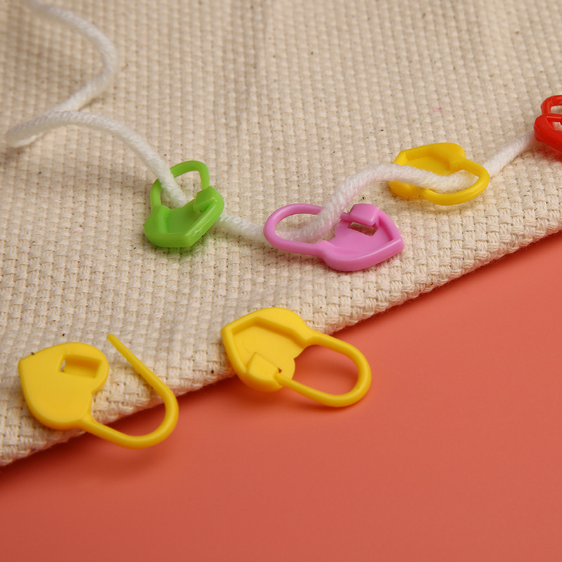 爱心金属烤漆记号扣手工DIY编织工具彩色毛线编织工具毛衣记号扣