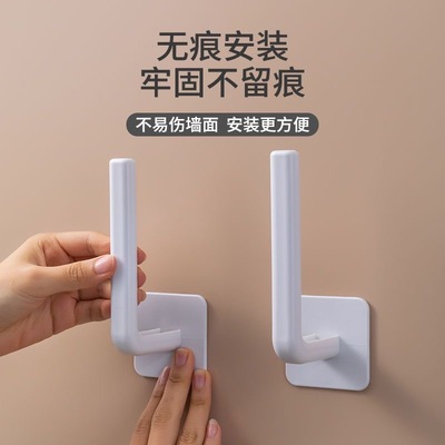 厨房置物架挂发圈收纳整理墙无痕强力自粘钩多功能免打孔L型挂钩