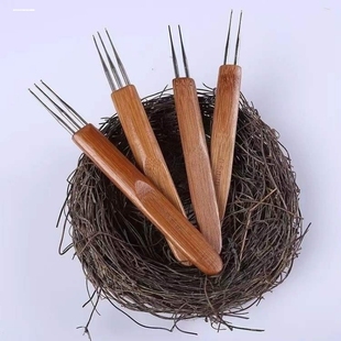 羽毛接发专用钩针教程练习工具手钩脏辫手工编织羽毛线接发无痕器