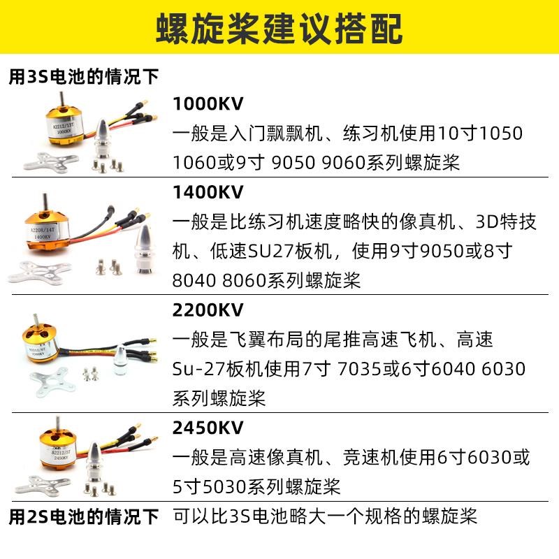 速发XXD新西达航模固定翼2216 2208 A2212无刷1400 2450KV