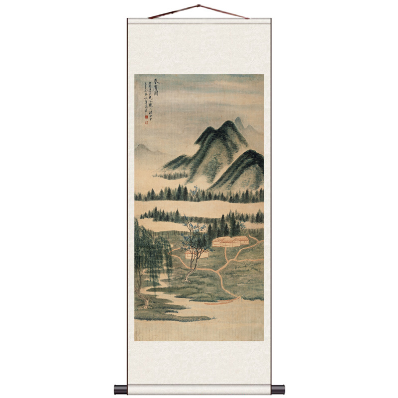 现货速发谢稚柳国画花鸟画装饰卷轴画茶楼客厅壁画画酒店包厢字画