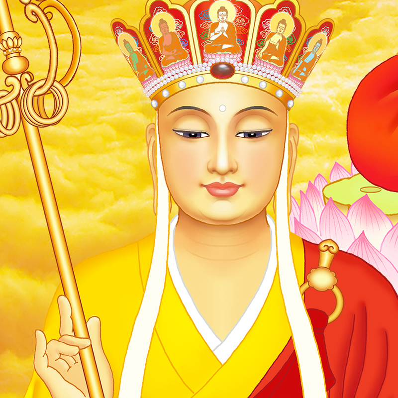 速发高清佛像画五圣图卷轴画如来佛祖观音地藏王文殊普贤菩萨挂画