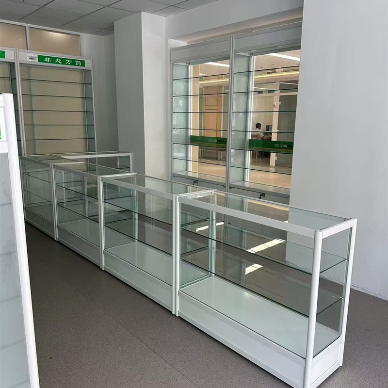 速发药店柜台药房货架展示柜柜玻璃展柜诊所柜五金货架商品柜