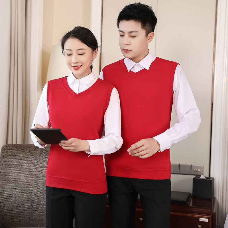 速发酒店工作服马甲男制服餐厅餐饮火锅店服务员茶楼户外防寒秋冬