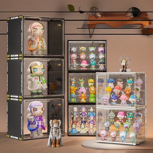 盲盒收纳展示架大容量亚克力透明展示盒子泡泡玛特防尘手办展示柜