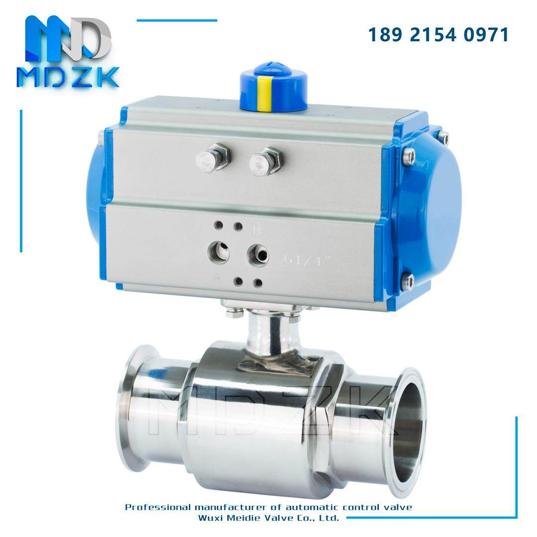 Mdzk-At-Q681F-16P304不锈钢卫生级快装夹式气动卫生级球阀