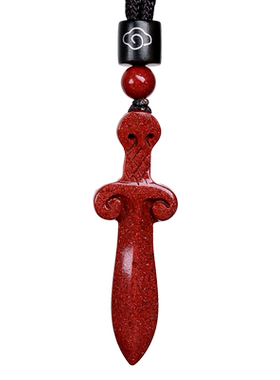 原矿朱砂吊坠女款桃木剑本命年护身符手机链钥匙扣挂件小饰品项链