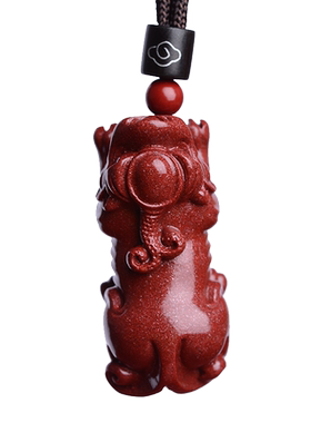 正品原矿朱砂貔貅吊坠项链男士女款本命年招财随身护身符挂件配饰