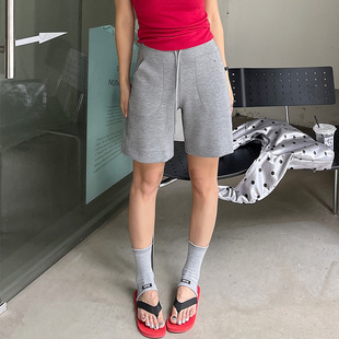 帕梅拉四分休闲短裤女外穿夏宽松松弛感五分裤女夏薄款居家通勤