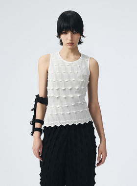 D.MARTINAN QUEEN奥感N系列新款时尚针织背心女 无袖圆领百搭上衣