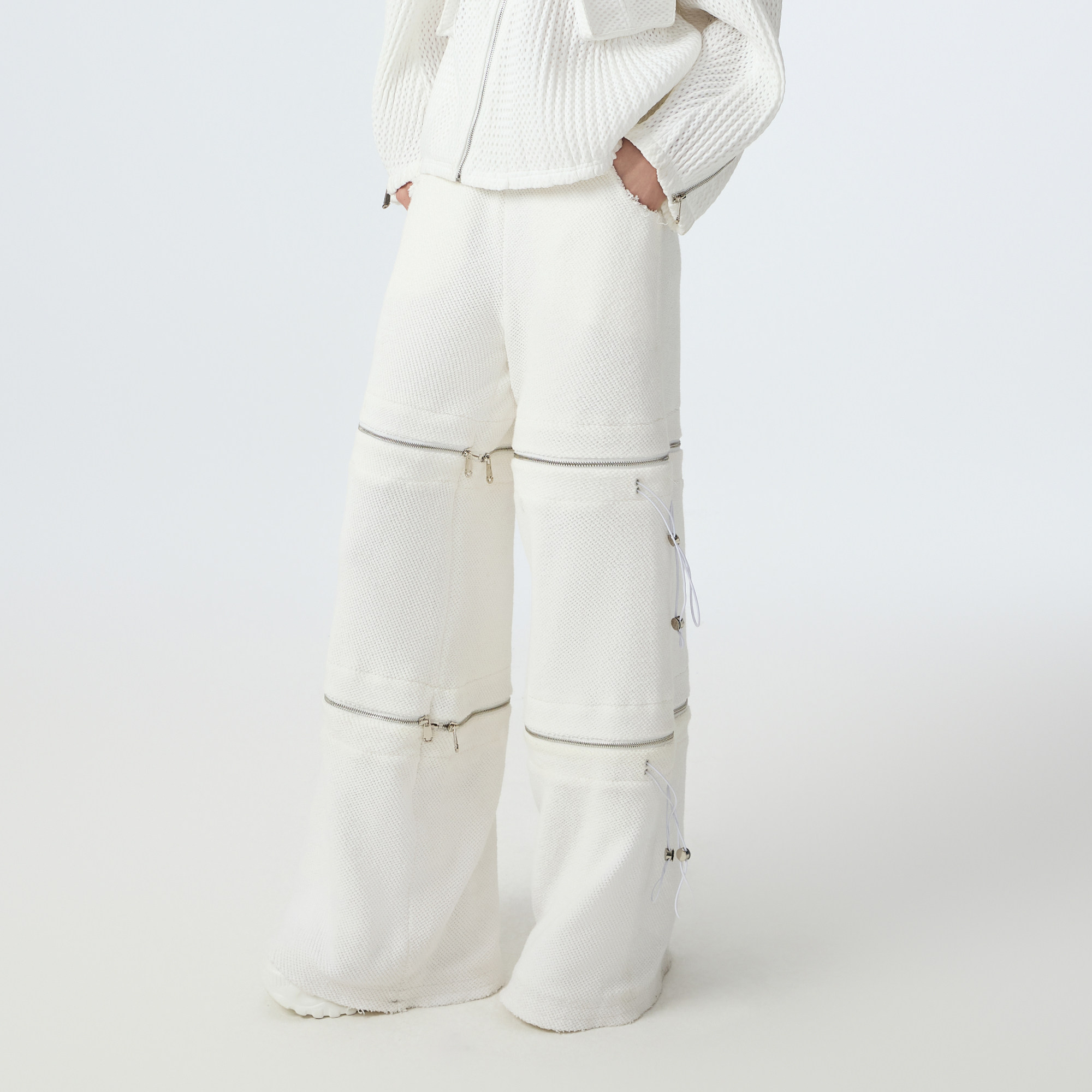 DMQ高腰宽松直筒阔腿裤女