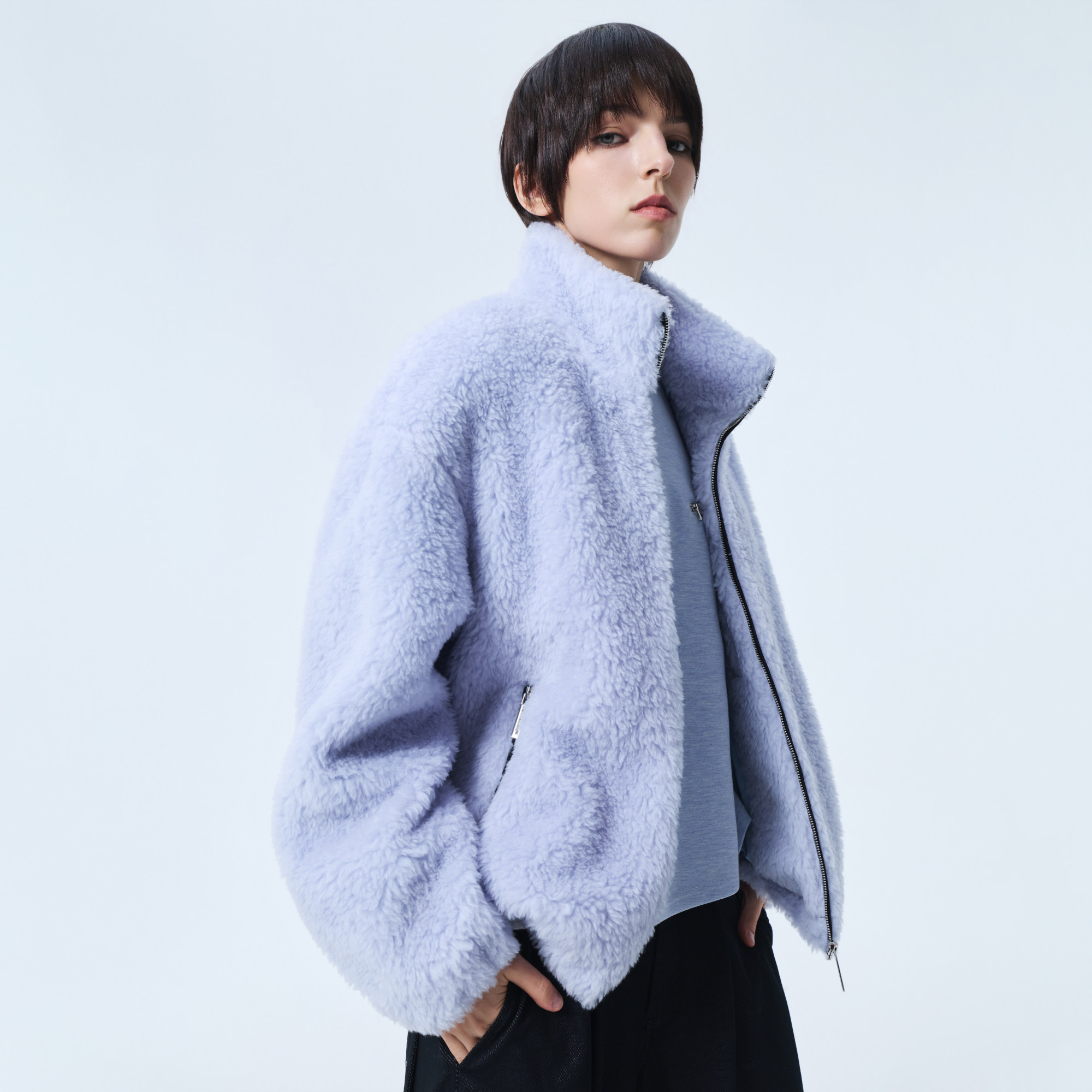 D.MARTINA QUEENDMNQ留点白秋冬新款羊毛外套女士保暖上衣