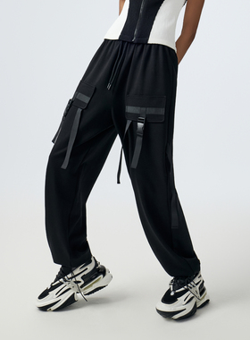 D.MARTINANQUEEN奥感N系列2025秋季松紧腰休闲裤女设计感百搭长裤