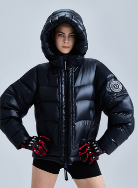 D.MARTINA QUEEN奥感N系列90鹅绒服女2025冬款立领内背带短款