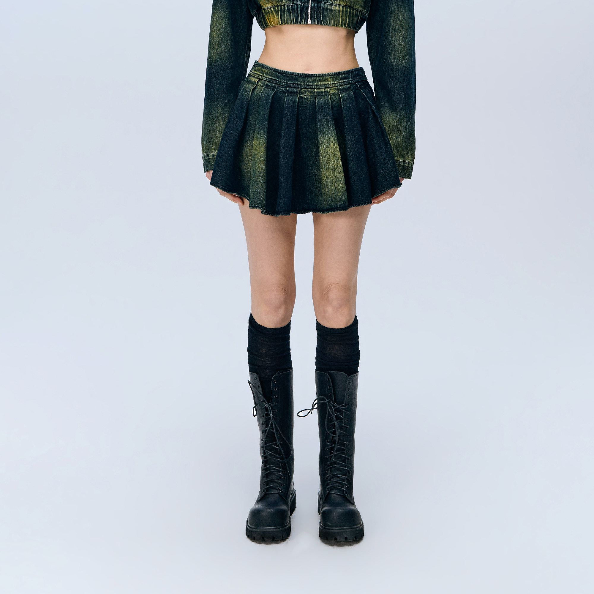 D.MARTINA QUEEN奥感N系列DMNQ夏季新款运动休闲牛仔短裙半身裙
