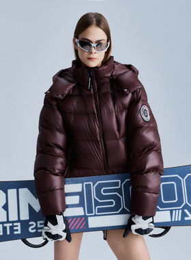 D.MARTINA QUEEN休闲鹅绒服女短款加厚蓬松鹅绒连帽外套2025