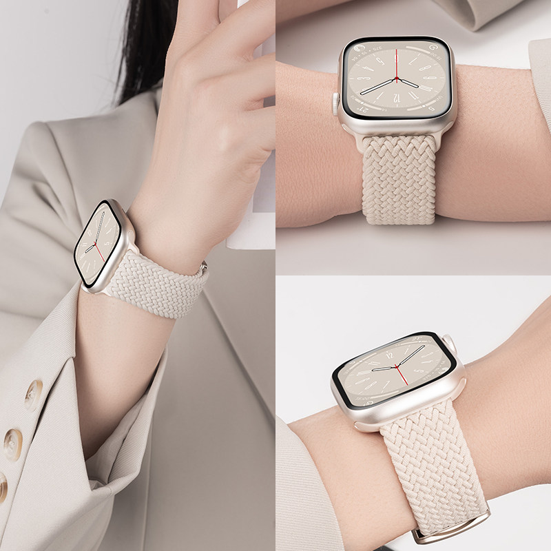 适用iWatch手表磁吸尼龙编织表带