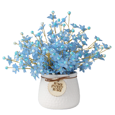 南瓜瓶珠子手工编织穿珠手工花盆网红满天星幸福花紫荆花插花花瓶