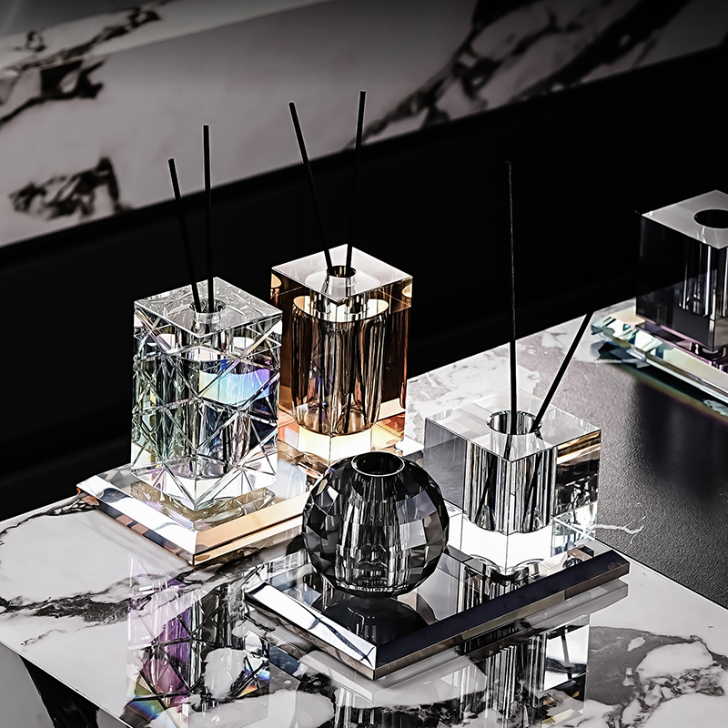 水晶香薰擺件衛生間香水揮發瓶子