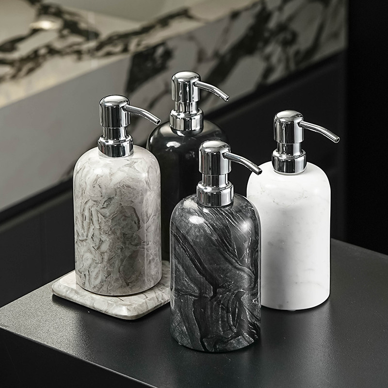 简约大理石乳液器酒店风洗手液瓶子沐浴露洗发水按压分装空瓶组合