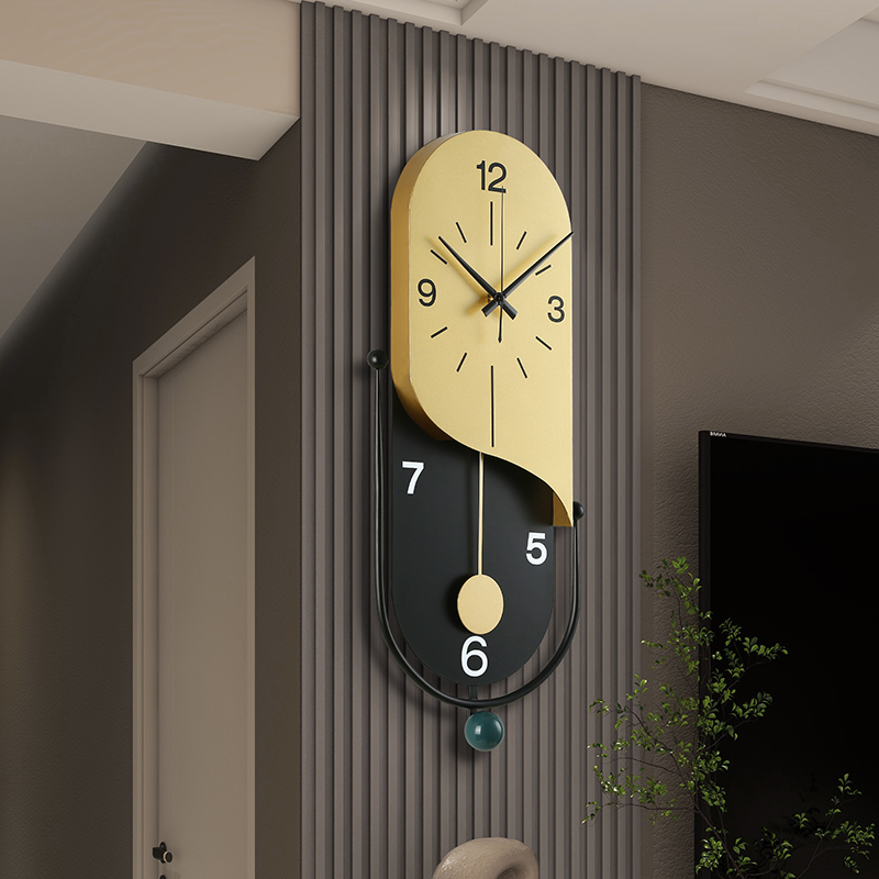 龙笛家居挂墙金属装饰静音钟表