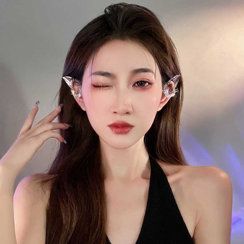 精灵耳朵耳饰无耳洞耳夹女2023年新款耳骨夹耳挂小众独特耳环饰品