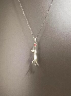 Vintage古着 Picking stars white cat项链