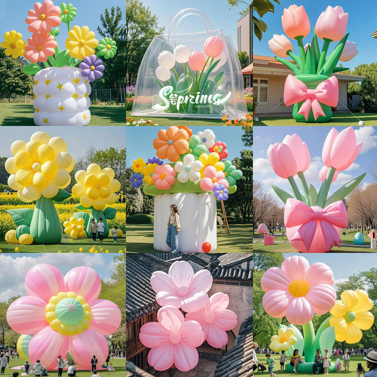 花朵气模定制充气发光网红花卉