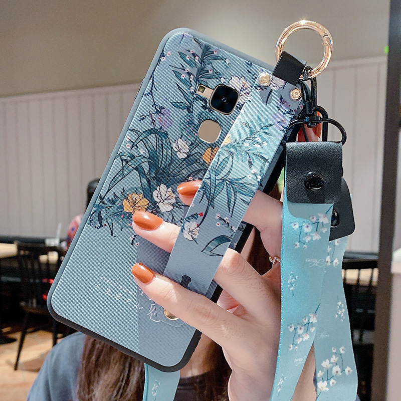 华为荣耀5c手机壳nemal10新款中国风腕带斜跨挂脖女款可背带式化为荣