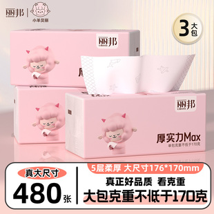 丽邦巨无霸抽纸3包*480张！