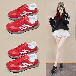 版德训鞋女20韩25学秋季底高增新款厚生跑步运动休闲鞋街拍02