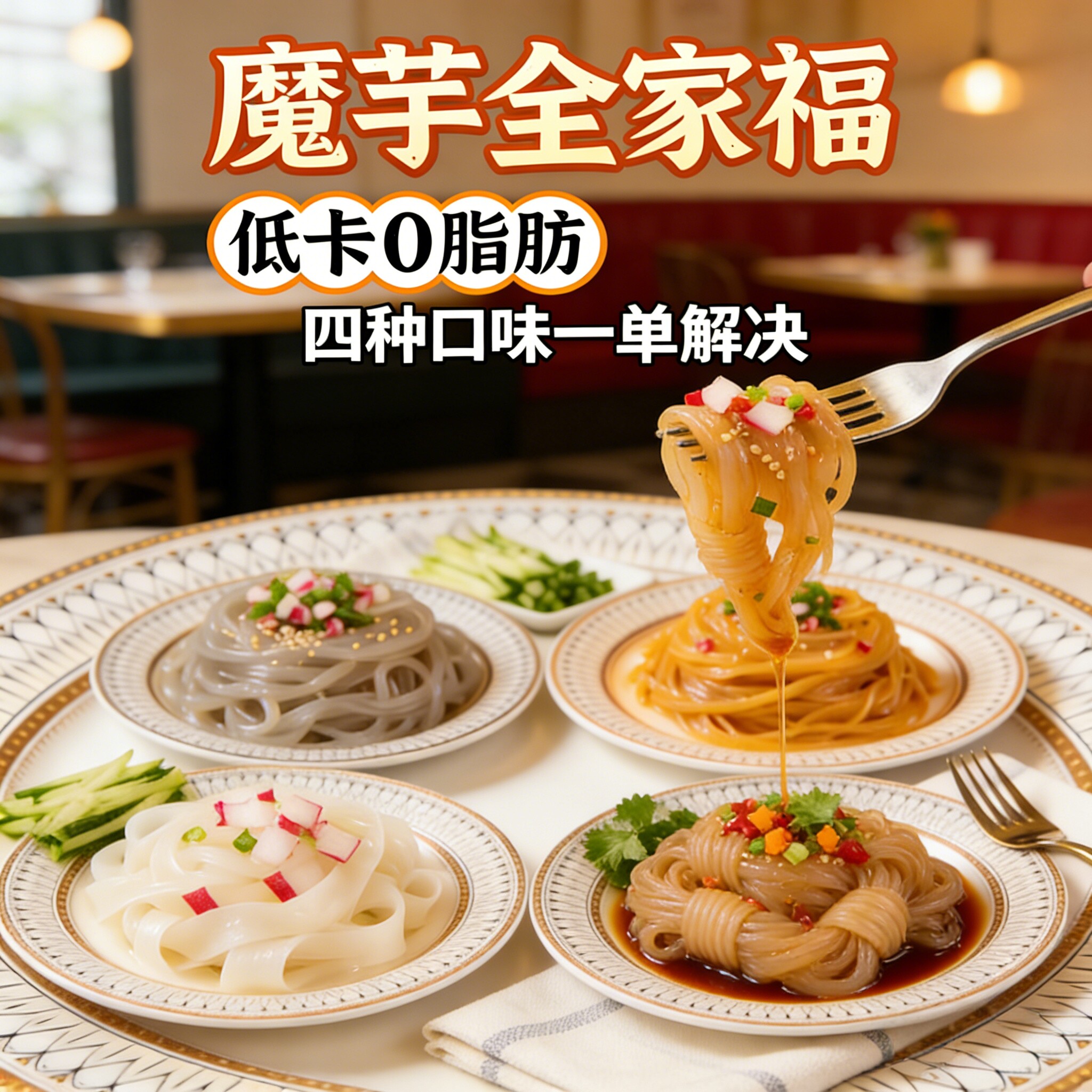 低卡0脂肪魔芋面魔芋凉皮河粉轻食代餐膳食纤维速食宿舍免煮袋装