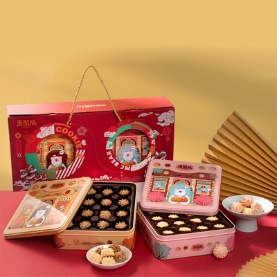 麦凯熊云朵小花福虎颂礼曲奇礼盒-（420g）