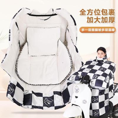 特厚双面防水挡风被电动车挡风被冬季加绒加厚防水防风加大护脖护
