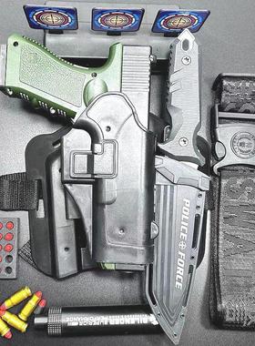 发射枪快拔枪套男孩cs手抢玩具战术绑腿沙漠之鹰舞台演出摄影道具