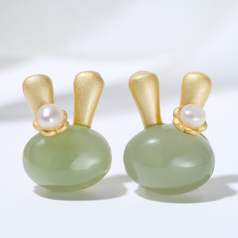 满满超可耐青玉古法甜美清新耳钉