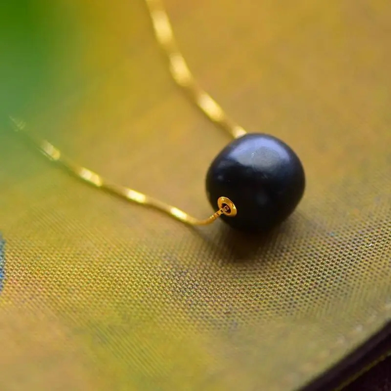 新品黑羊脂玉路路通锁骨链和田玉黑羊脂墨玉转运珠吊坠饰品女